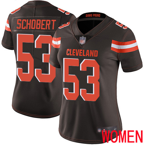 Cleveland Browns Joe Schobert Women Brown Limited Jersey #53 NFL Football Home Vapor Untouchable